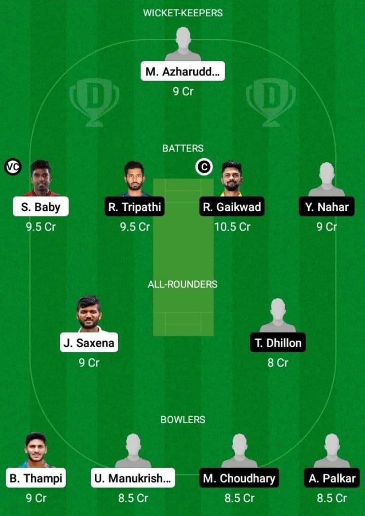 KER vs MAH Dream11 Fantasy Team Prediction