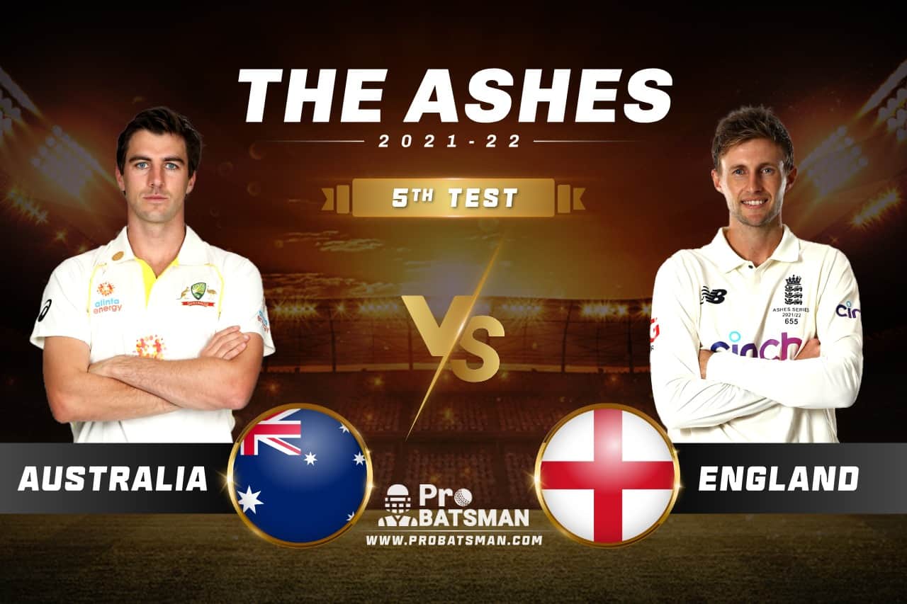 AUS vs ENG Dream11 Prediction With Stats, Pitch Report & Player Record of The Ashes, 2021-22 For 5th Test The Ashes 5th Test AUS vs ENG Dream11 Prediction
