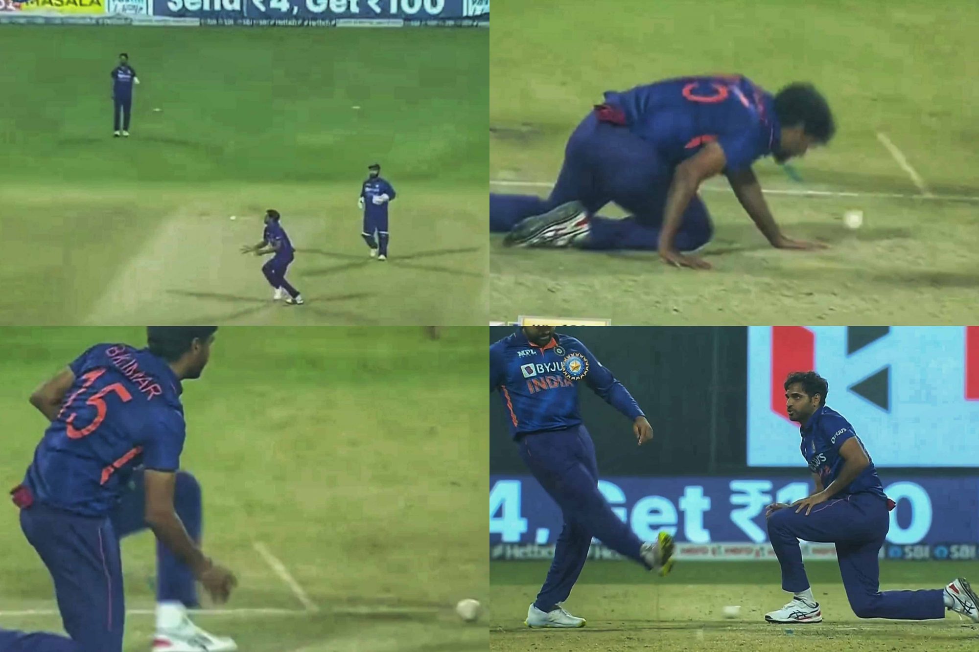 Watch: Rohit Sharma Kicks The Ball In Frustration After Bhuvneshwar Kumar Dropped A Catch Watch: Rohit Sharma Kicks The Ball In Frustration After Bhuvneshwar Kumar Dropped A Catch