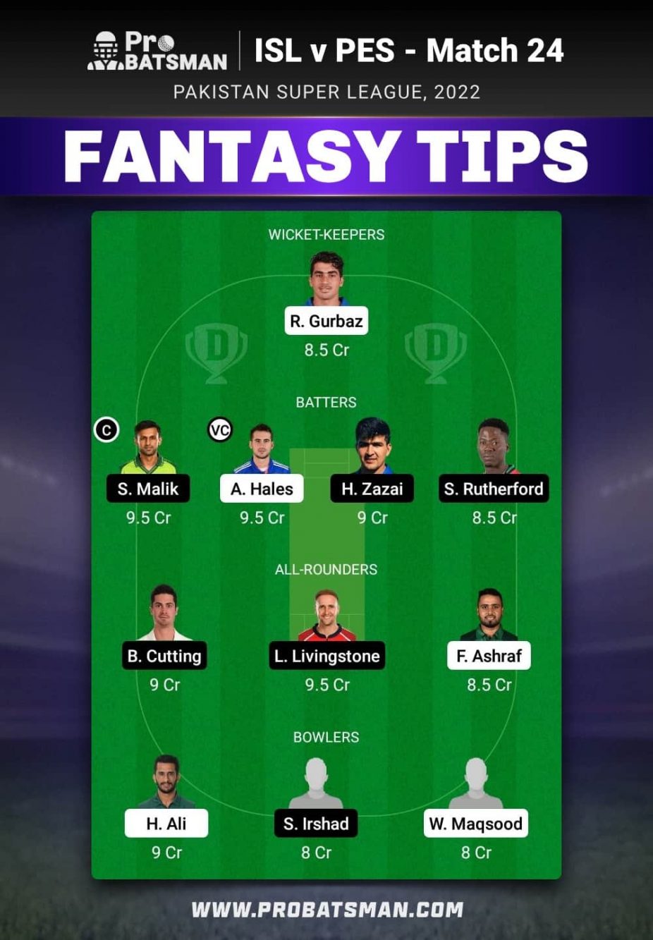 ISL vs PES Dream11 Fantasy Team Prediction