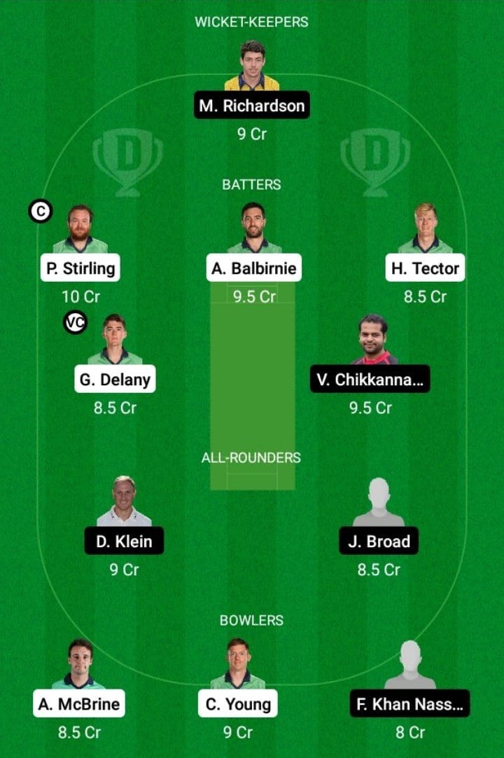 IRE vs GER Dream11 Fantasy Team Prediction IRE vs GER Dream11 Fantasy Team Prediction