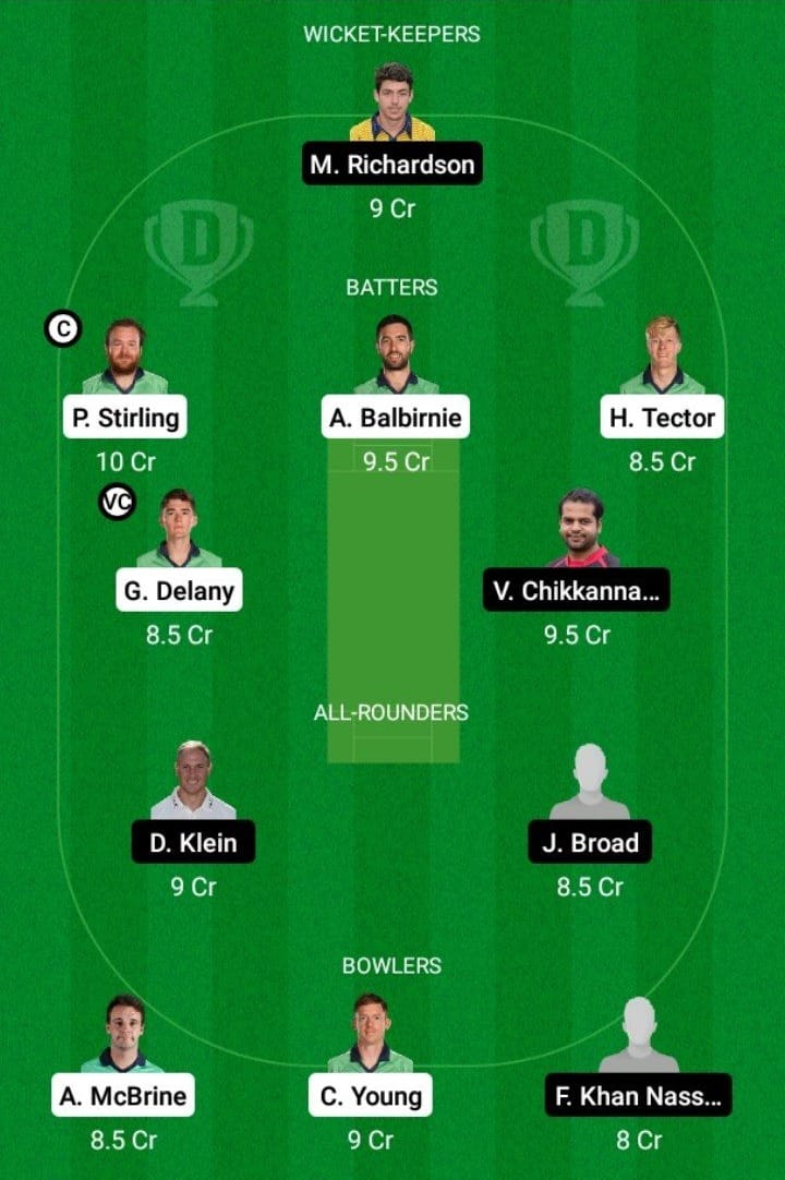 IRE vs GER Dream11 Fantasy Team Prediction