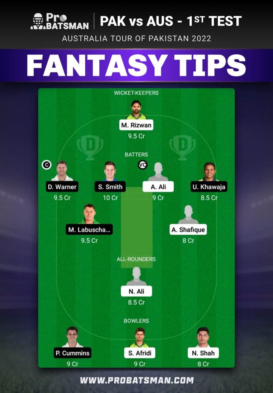 PAK vs AUS Dream11 Fantasy Team Prediction PAK vs AUS Dream11 Fantasy Team Prediction