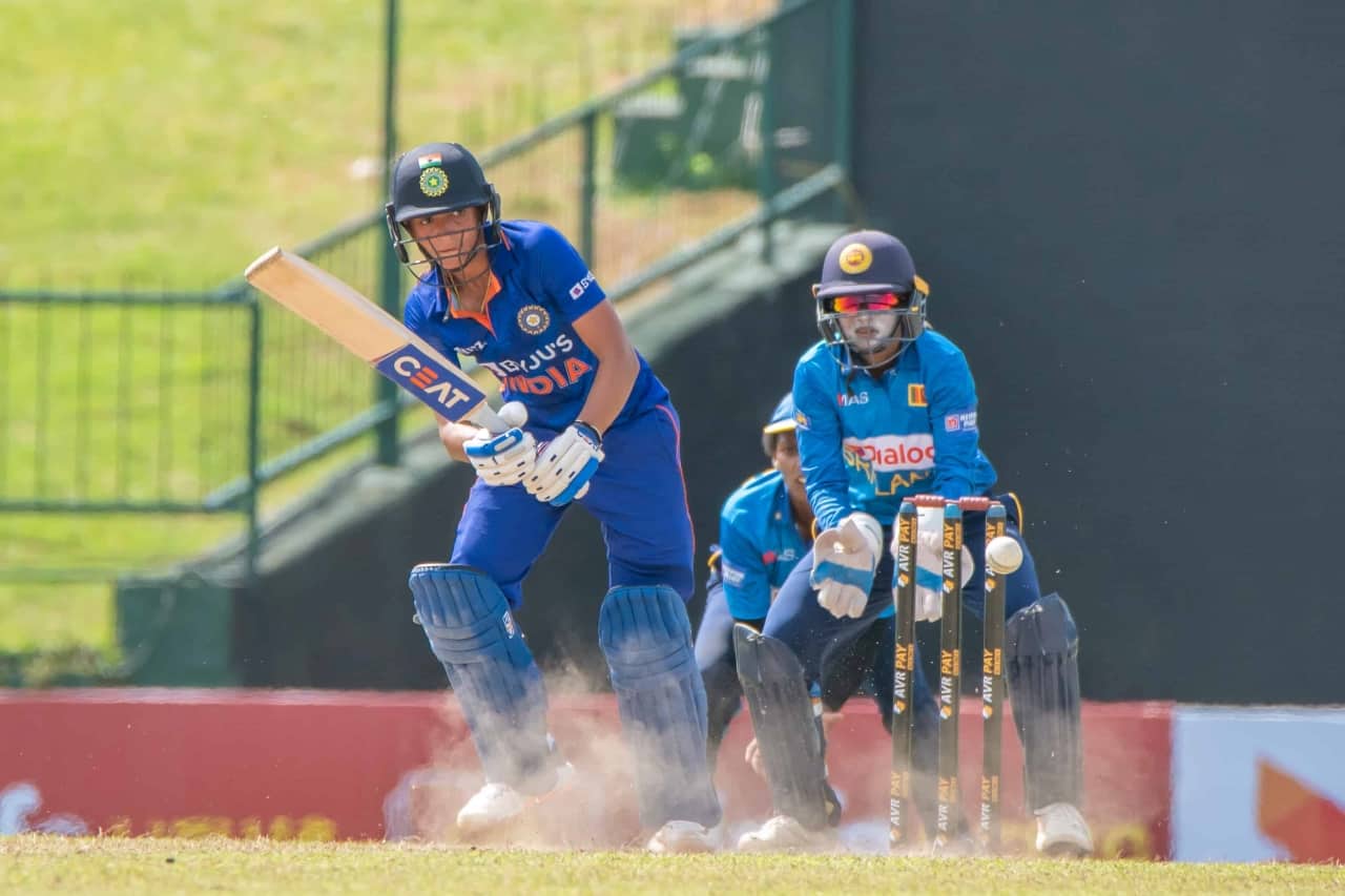 Harmanpreet Kaur of India While Playing Shot in a Match Against Sri Lanka Women