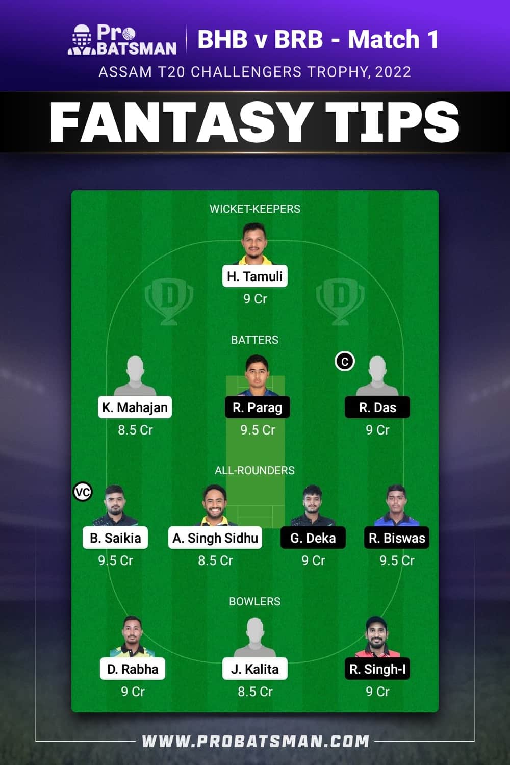 BHB vs BRB Dream11 Prediction - Fantasy Team 2