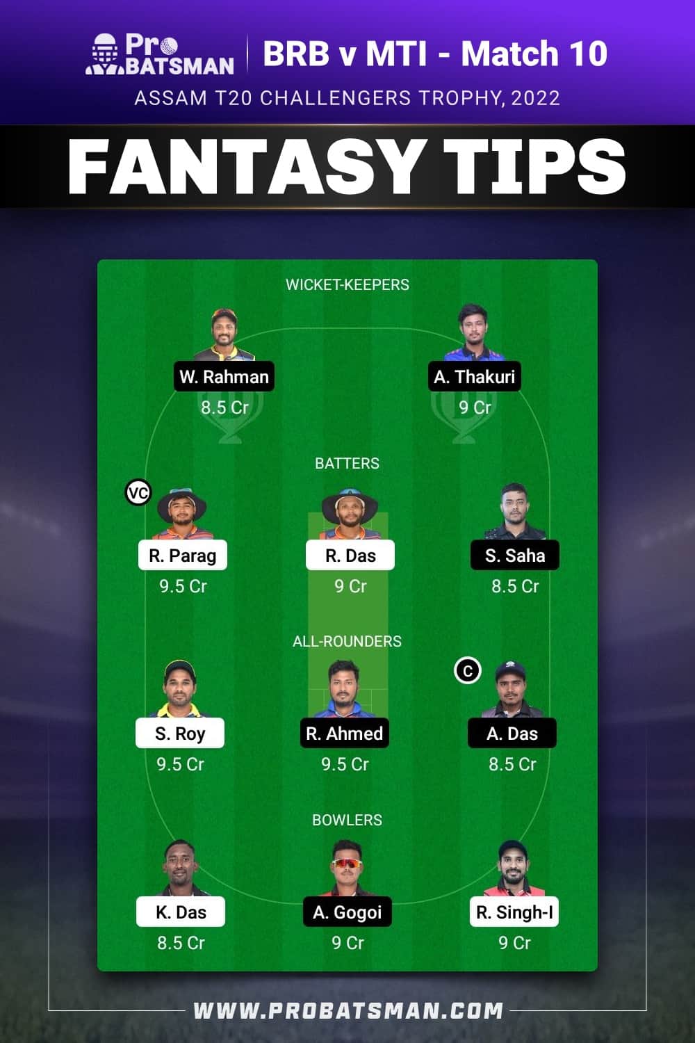 BRB vs MTI Dream11 Prediction - Fantasy Team 2