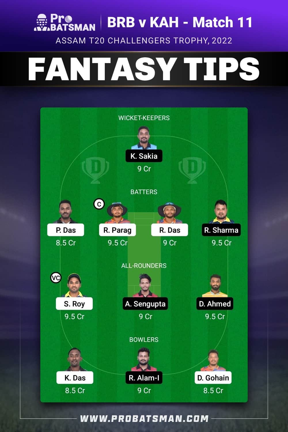 BRB vs KAH Dream11 Prediction - Fantasy Team 2