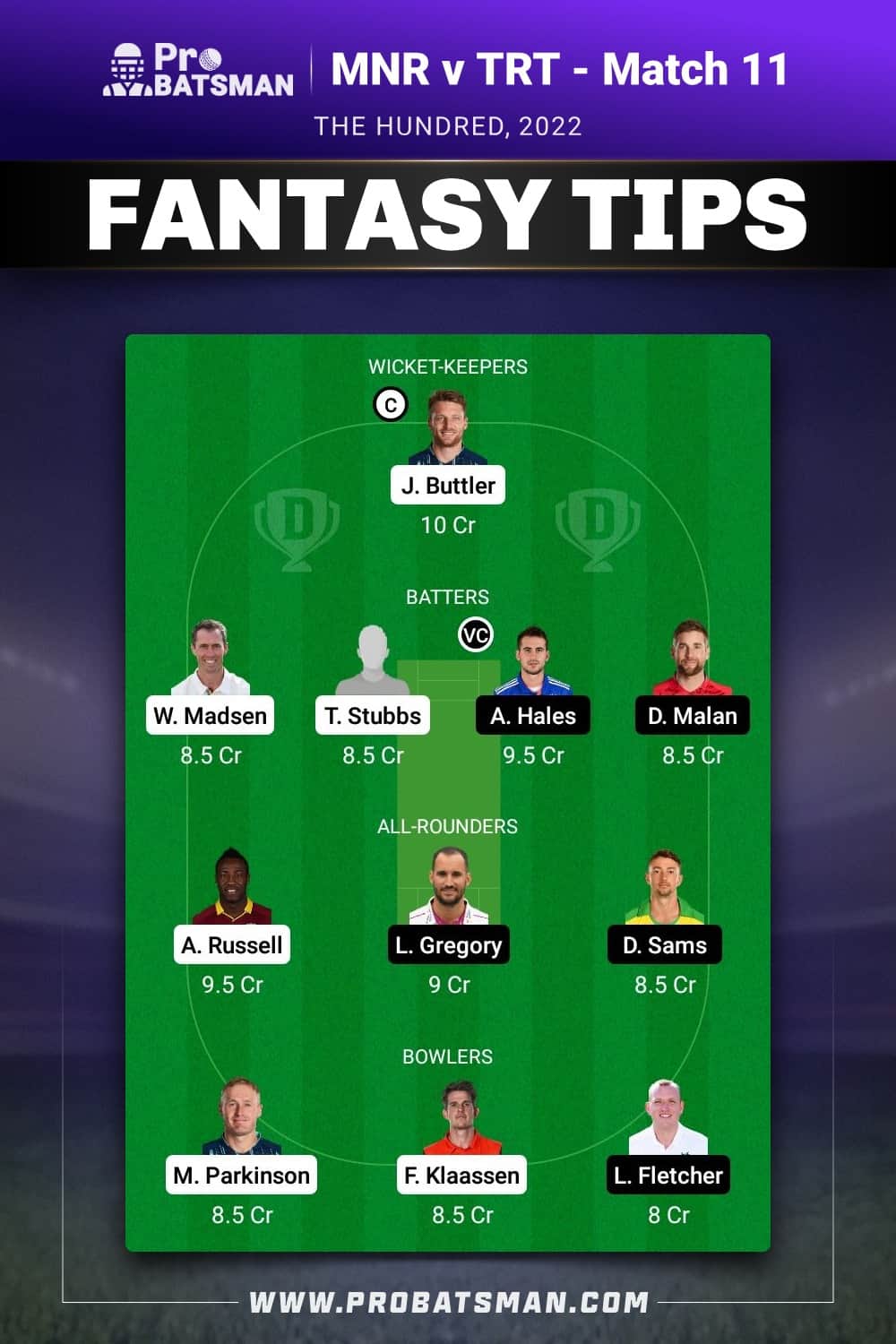 MNR vs TRT Dream11 Prediction - Fantasy Team 2