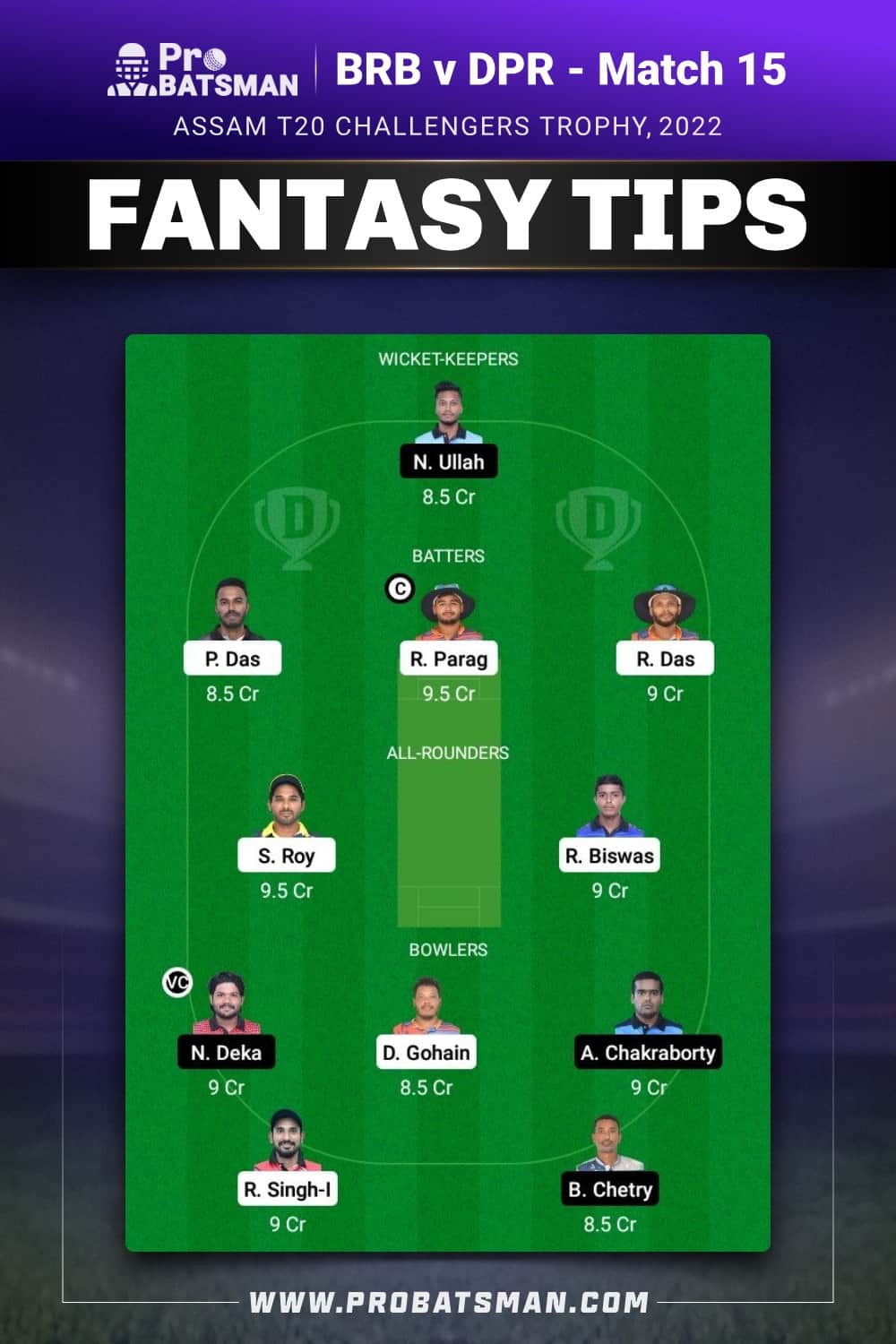 BRB vs DPR Dream11 Prediction - Fantasy Team 1