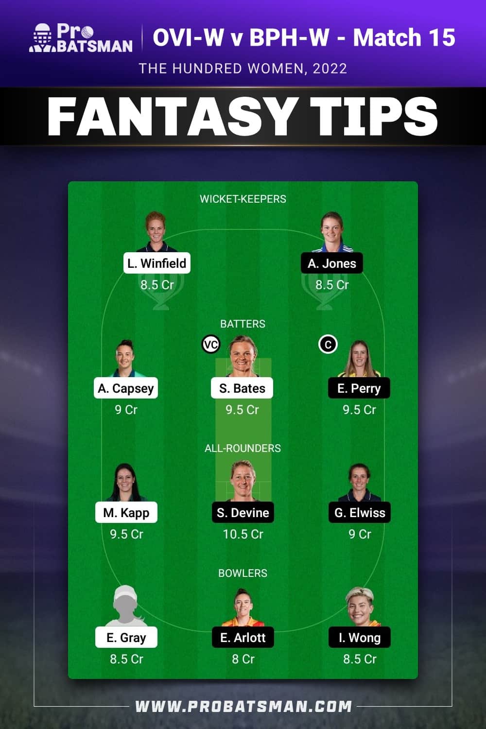 OVI-W vs BPH-W Dream11 Prediction - Fantasy Team 2