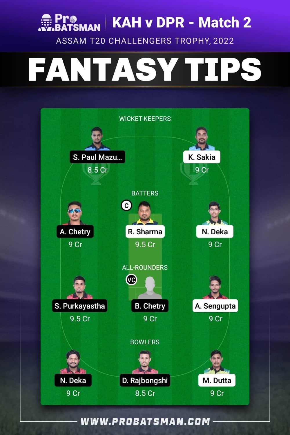 KAH vs DPR Dream11 Prediction - Fantasy Team 1