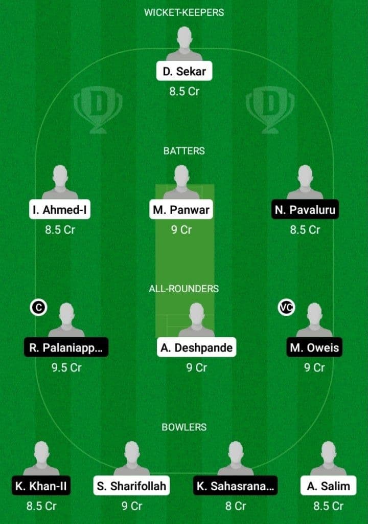 KCC vs VG Dream11 Prediction