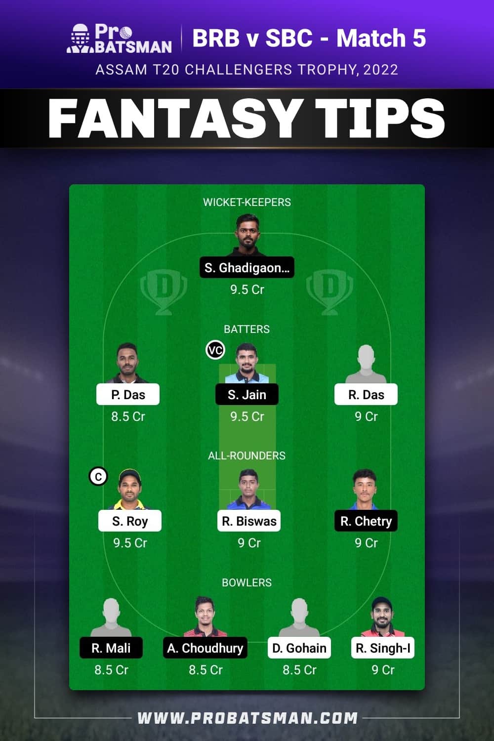 BRB vs SBC Dream11 Prediction - Fantasy Team 1