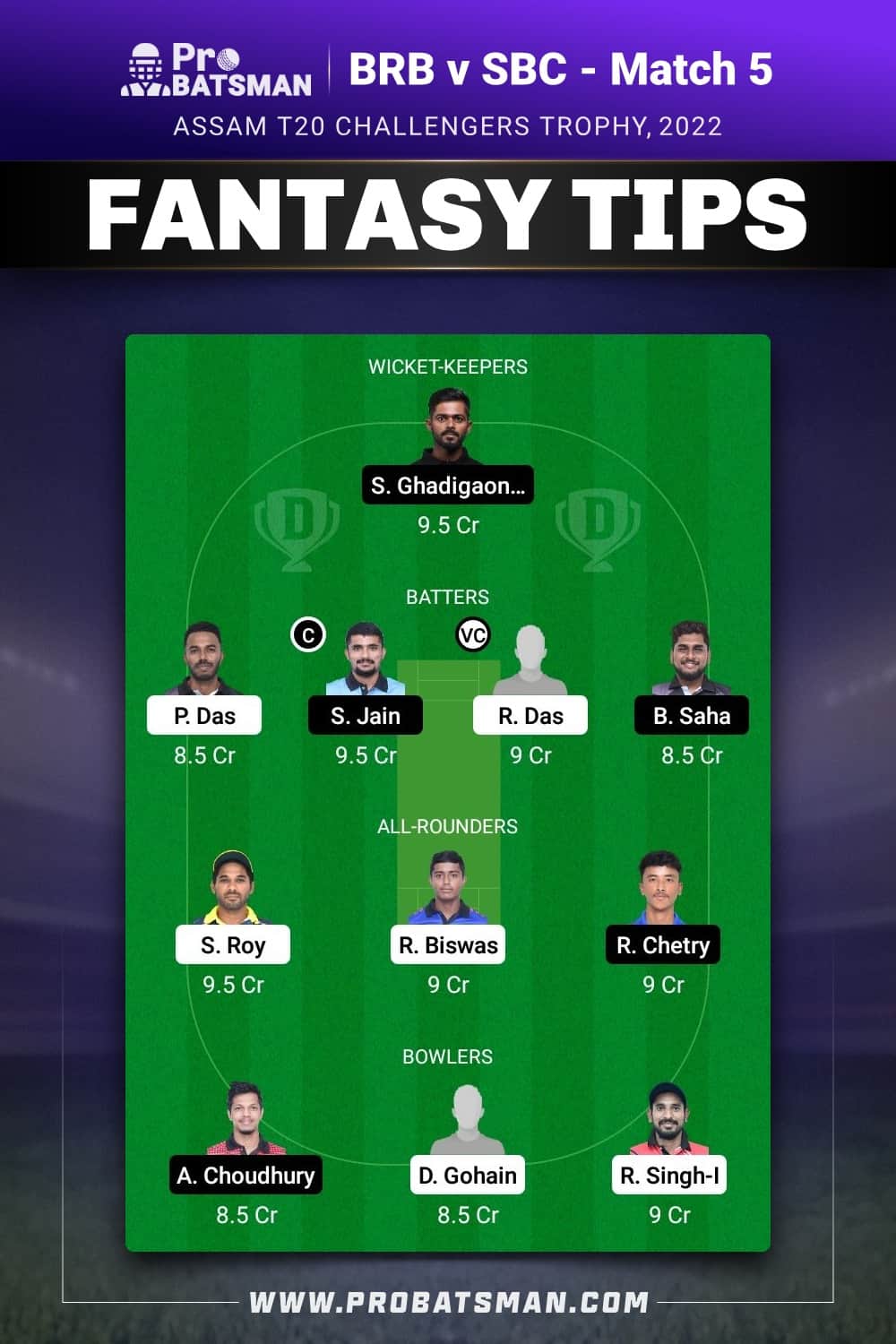 BRB vs SBC Dream11 Prediction - Fantasy Team 2