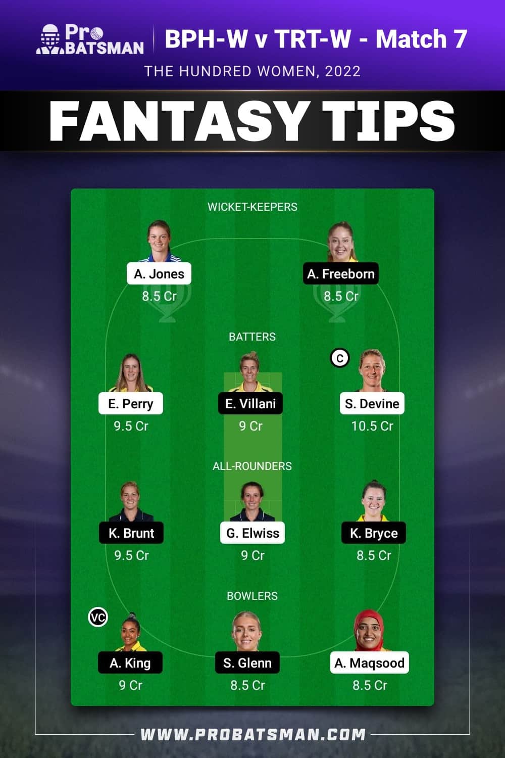 BPH-W vs TRT-W Dream11 Prediction - Fantasy Team 1 BPH-W vs TRT-W Dream11 Prediction - Fantasy Team 1