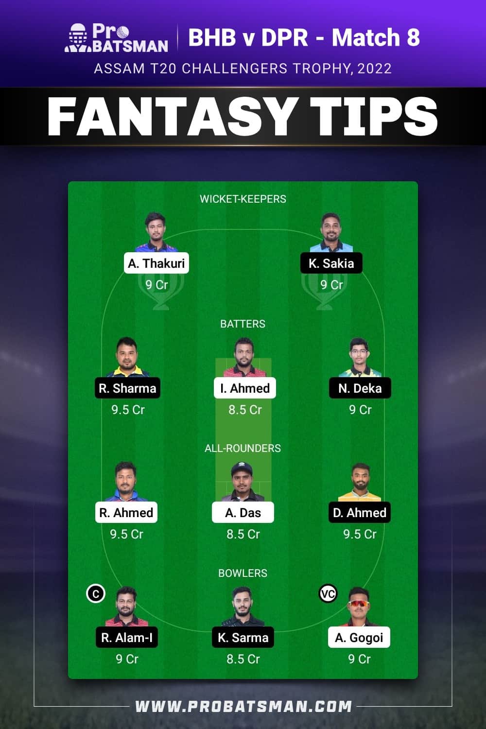 BHB vs DPR Dream11 Prediction - Fantasy Team 2