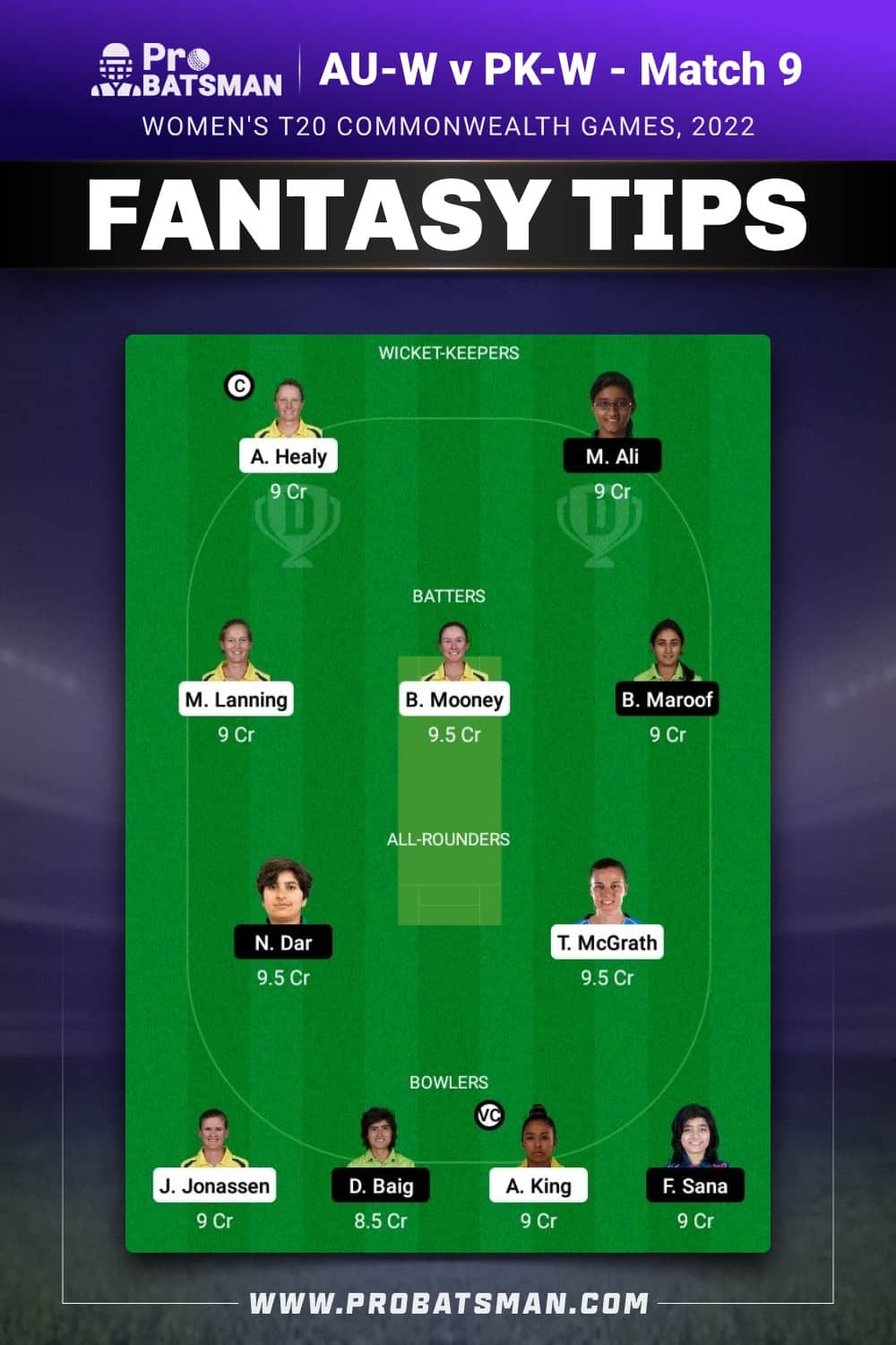 AU-W vs PK-W Dream11 Prediction - Fantasy Team 2 AU-W vs PK-W Dream11 Prediction - Fantasy Team 2