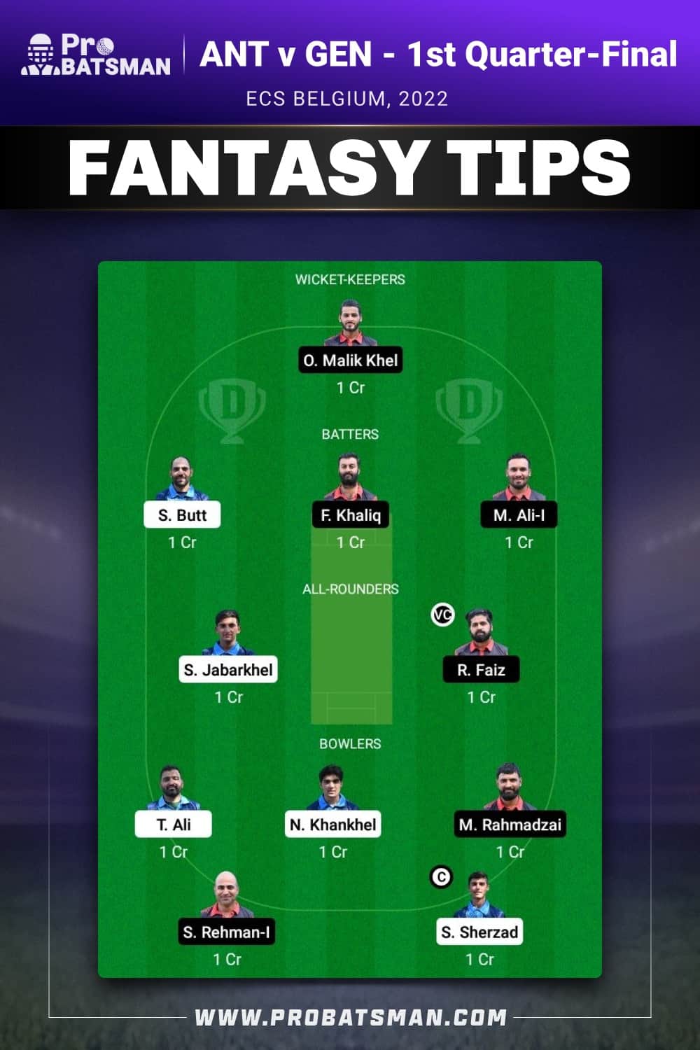 ANT vs GEN Dream11 Prediction - Fantasy Team 2