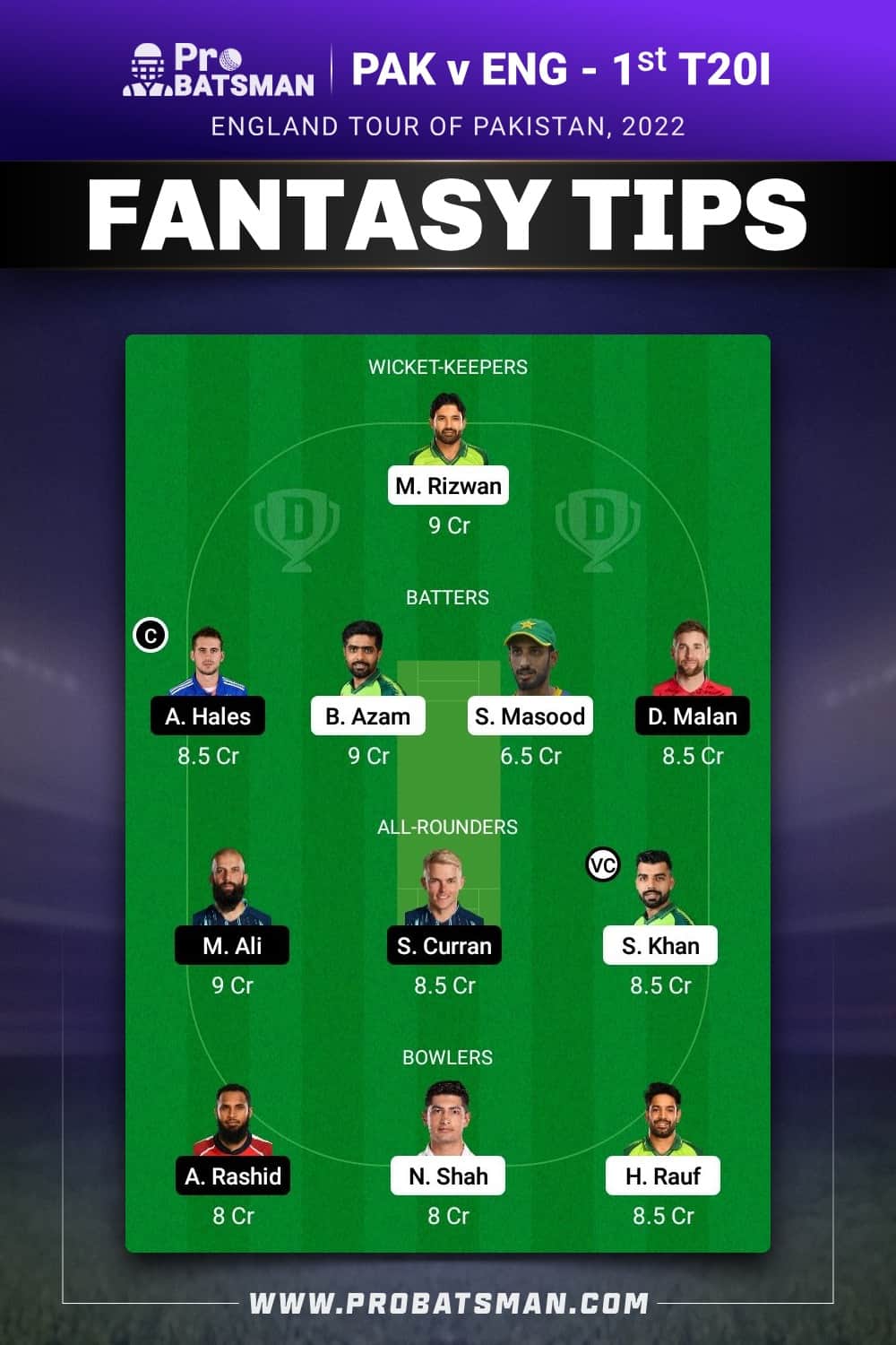 PAK vs ENG Dream11 Prediction - Fantasy Team 2