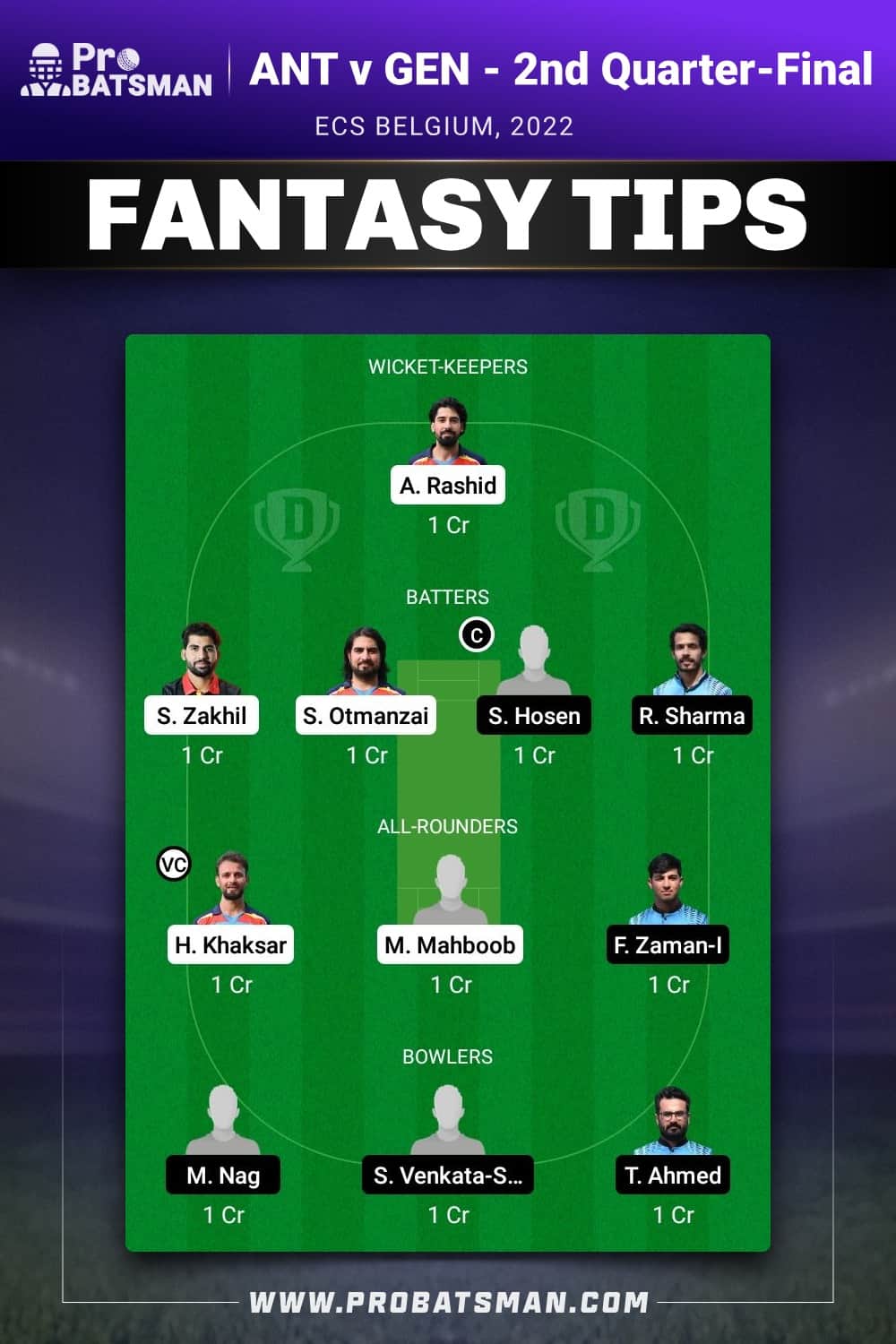 BEV vs STRC Dream11 Prediction - Fantasy Team 2