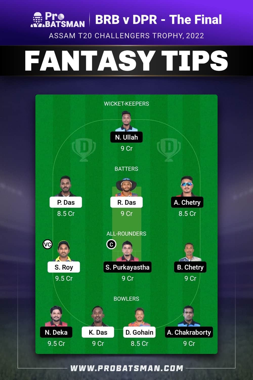 BRB vs DPR Dream11 Prediction - Fantasy Team 1