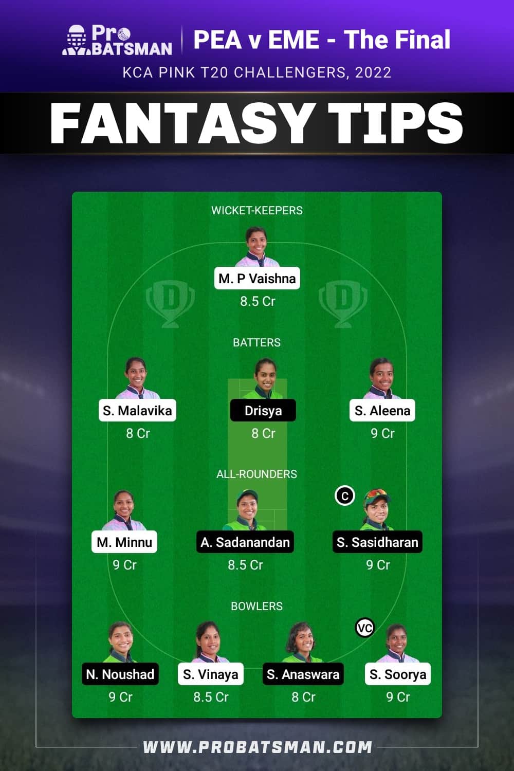 PEA vs EME Dream11 Prediction - Fantasy Team 2