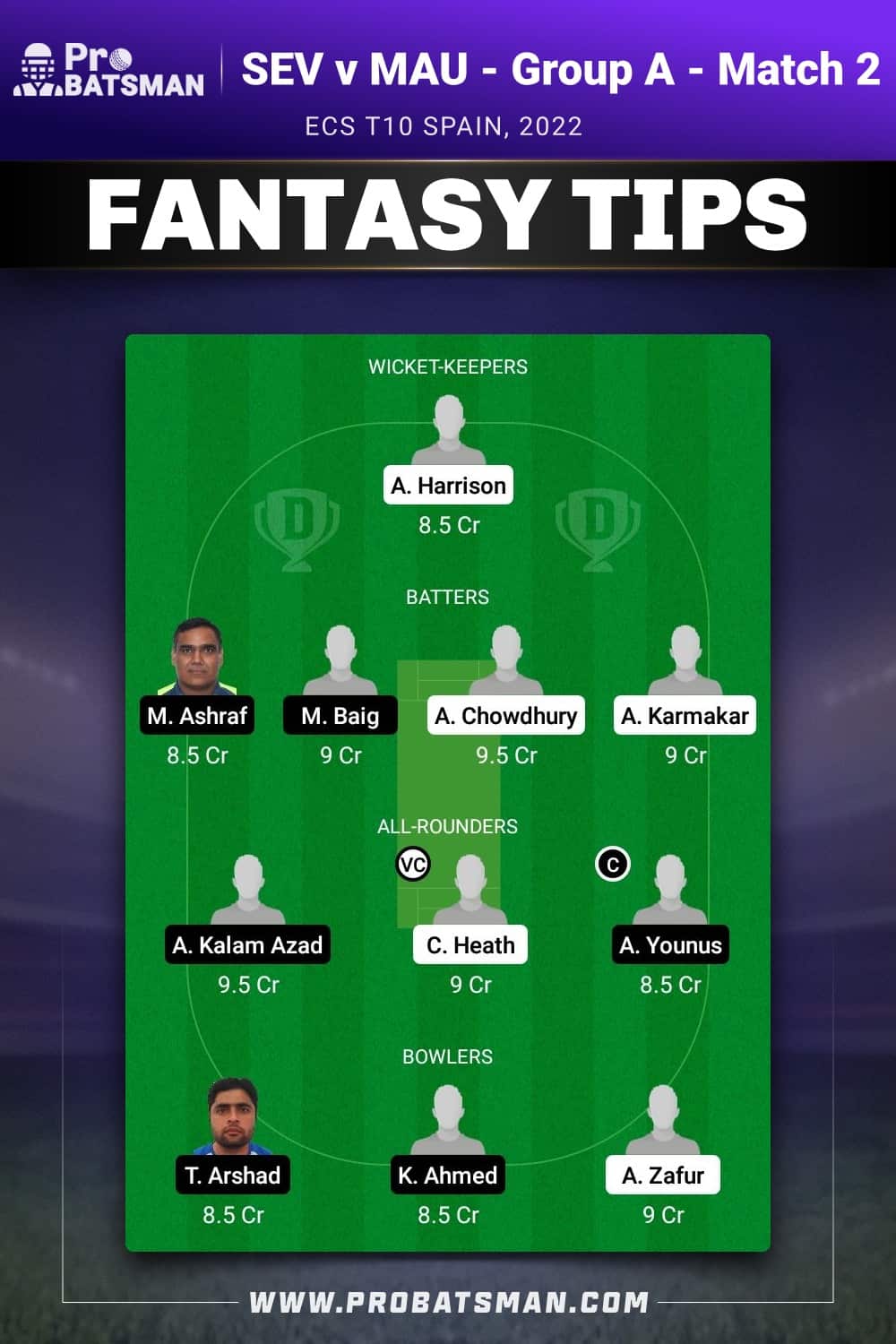 SEV vs MAU Dream11 Prediction - Fantasy Team 2