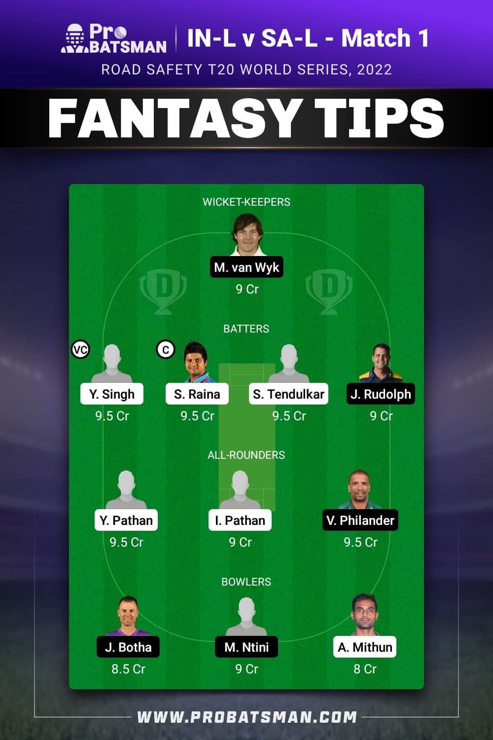 IN-L vs SA-L Dream11 Prediction - Fantasy Team 1 IN-L vs SA-L Dream11 Prediction - Fantasy Team 1
