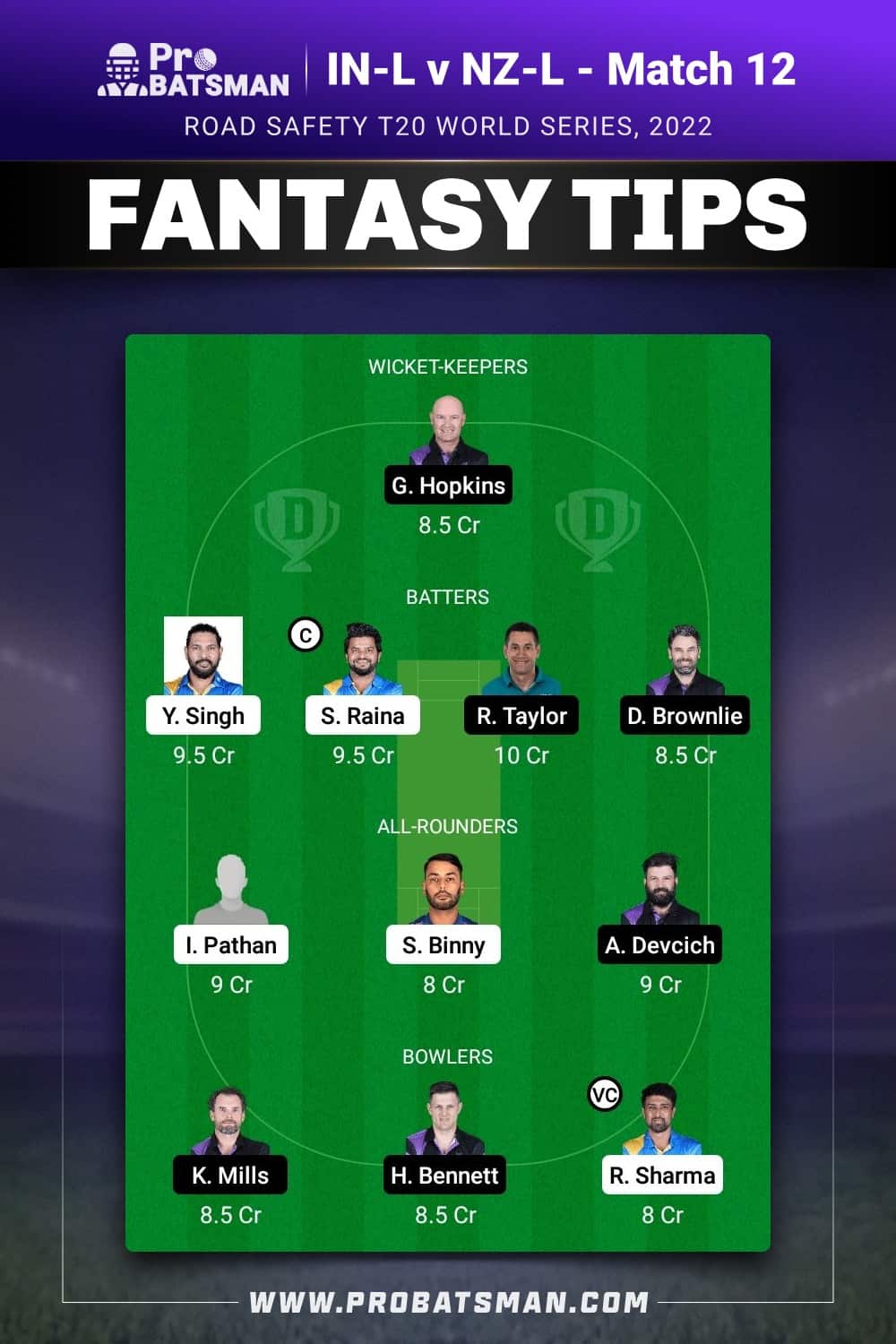 IN-L vs NZ-L Dream11 Prediction - Fantasy Team 2