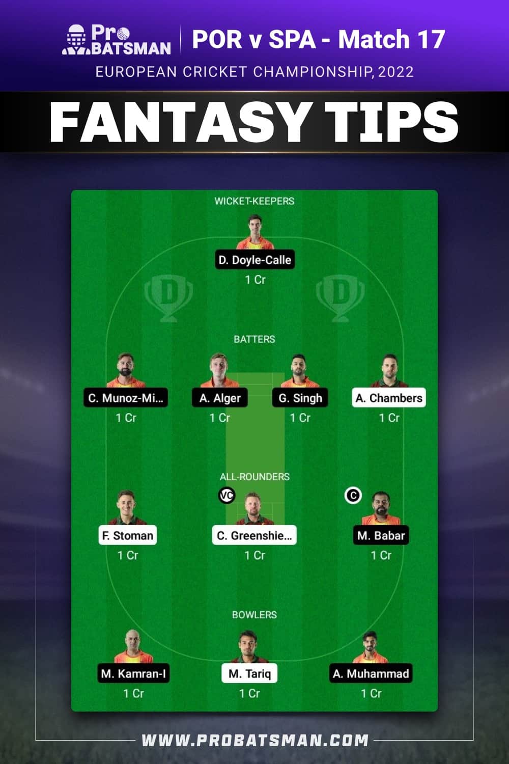 POR vs SPA Dream11 Prediction - Fantasy Team 2