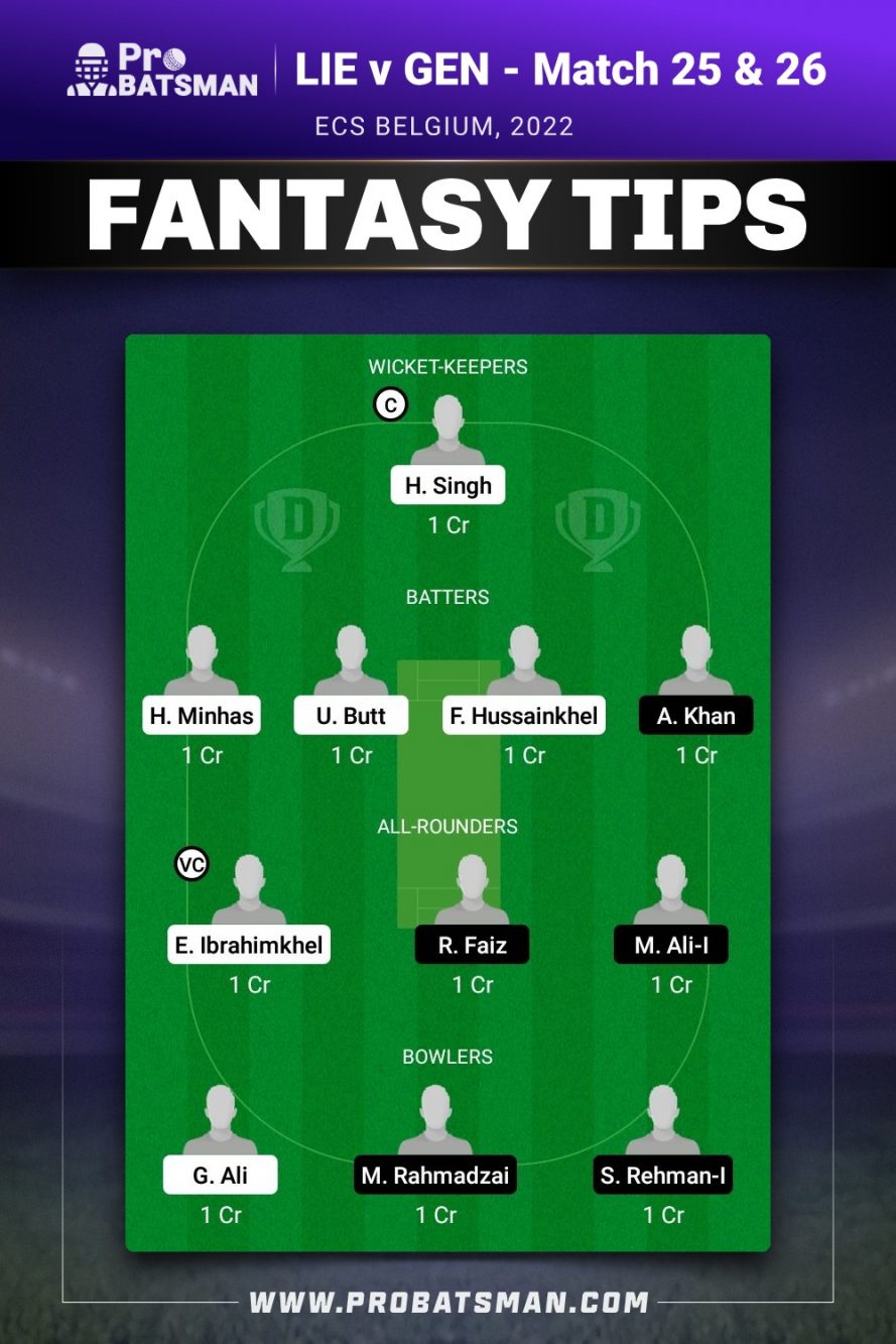 LIE vs GEN Dream11 Prediction - Fantasy Team 2