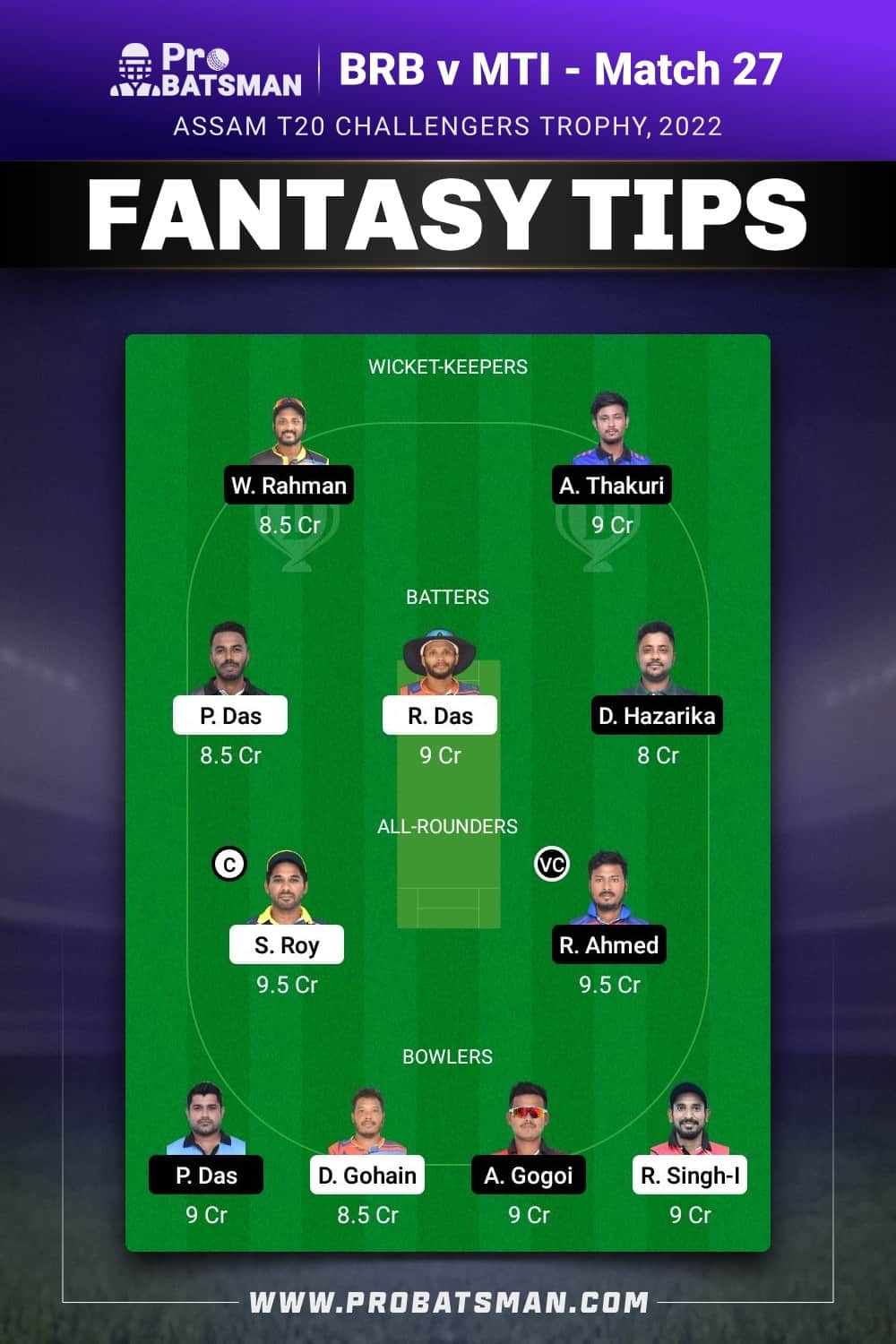 BRB vs MTI Dream11 Prediction - Fantasy Team 1