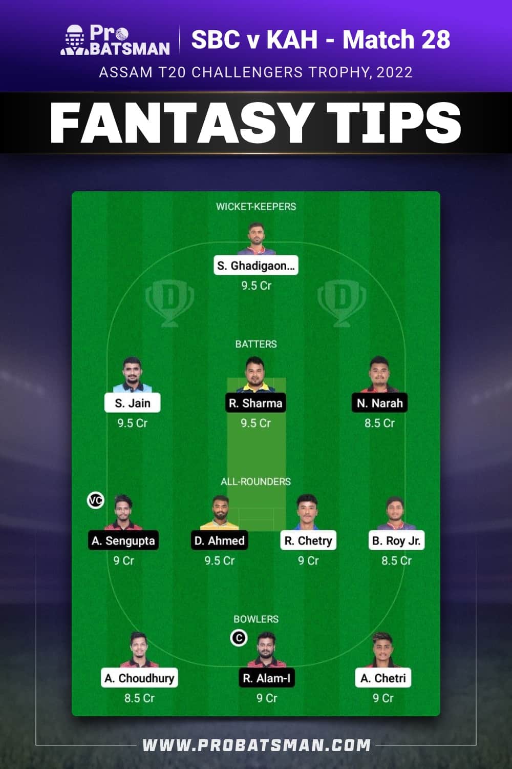 SBC vs KAH Dream11 Prediction - Fantasy Team 2