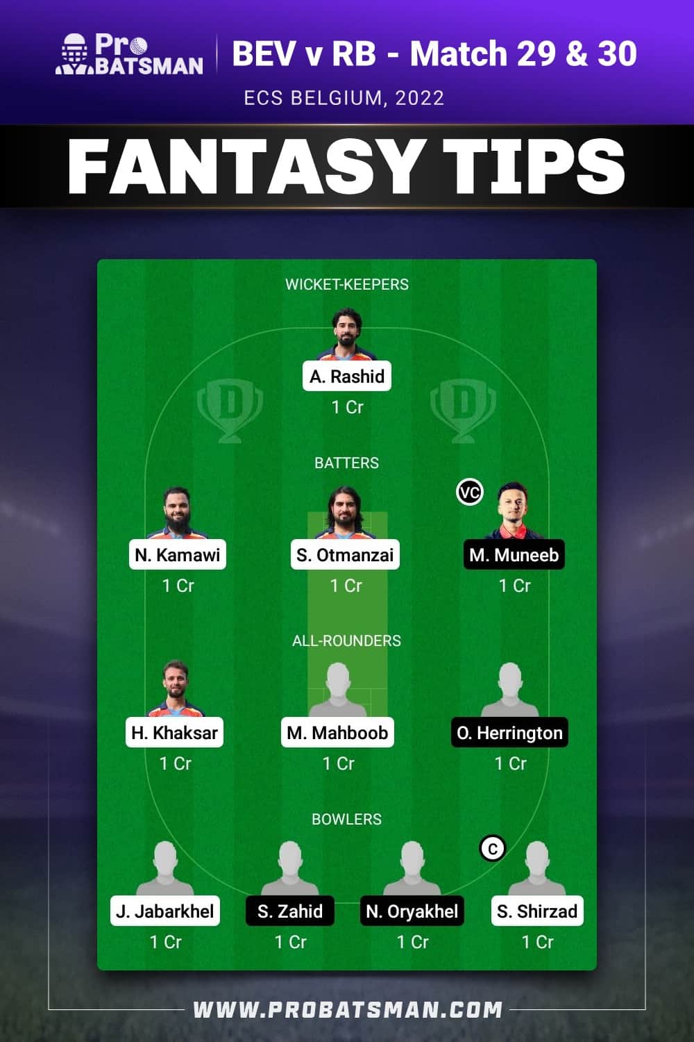 BEV vs RB Dream11 Prediction - Fantasy Team 2