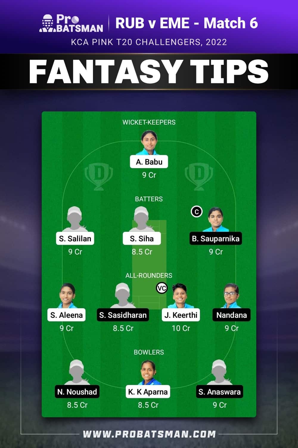 RUB vs EME Dream11 Prediction - Fantasy Team 2