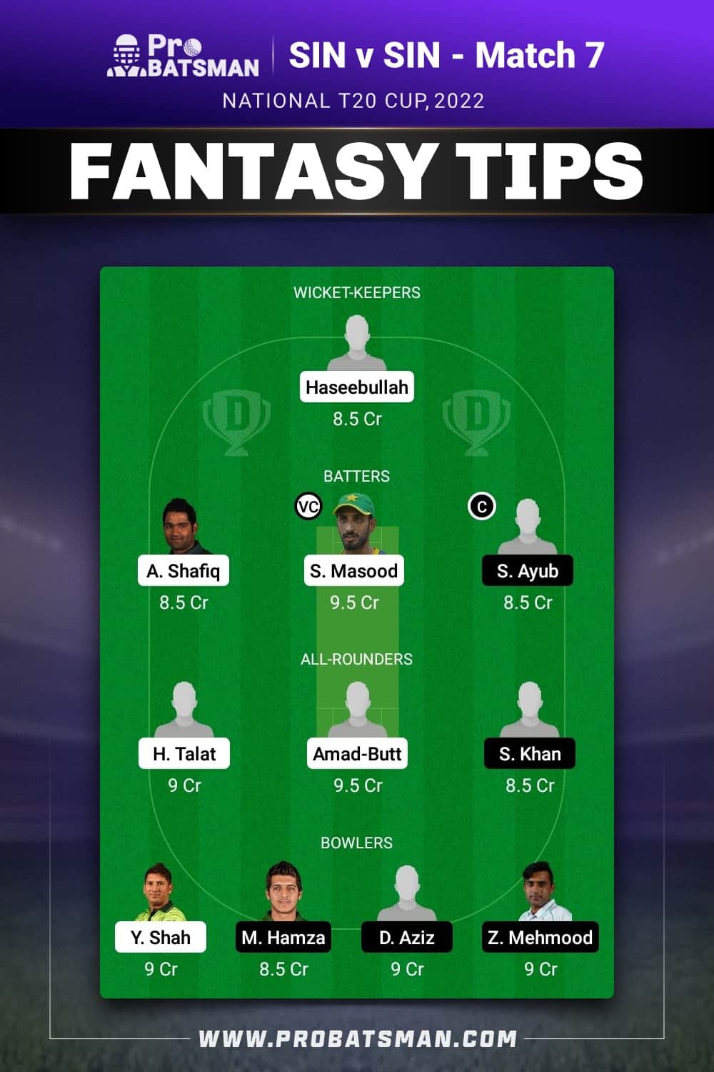 BAL vs SIN Dream11 Prediction - Fantasy Team 2
