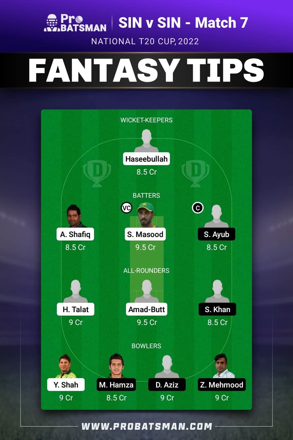 BAL vs SIN Dream11 Prediction - Fantasy Team 2