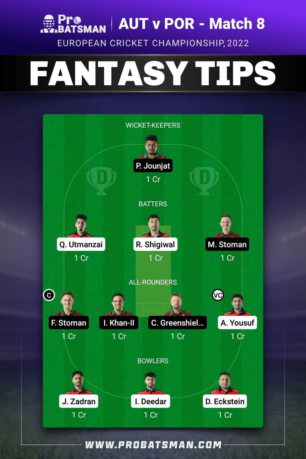 AUT vs POR Dream11 Prediction - Fantasy Team 2