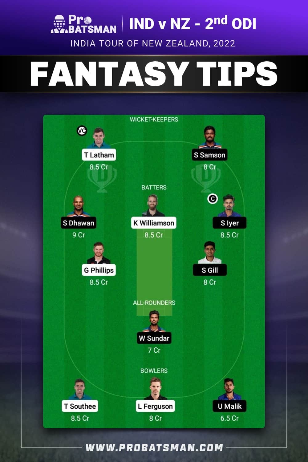 IND vs NZ Dream11 Prediction - Fantasy Team 2