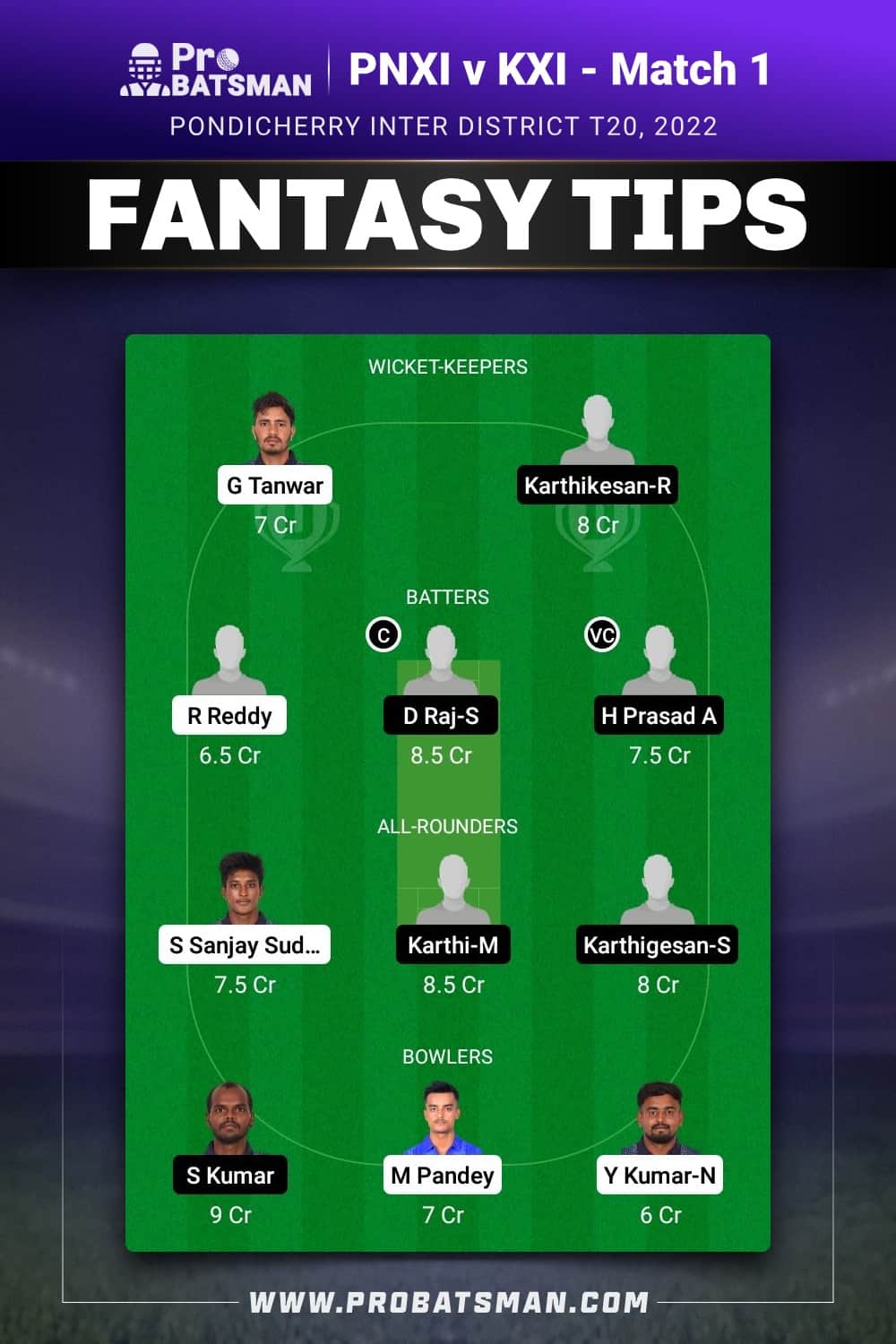 PNXI vs KXI Dream11 Prediction - Fantasy Team 1