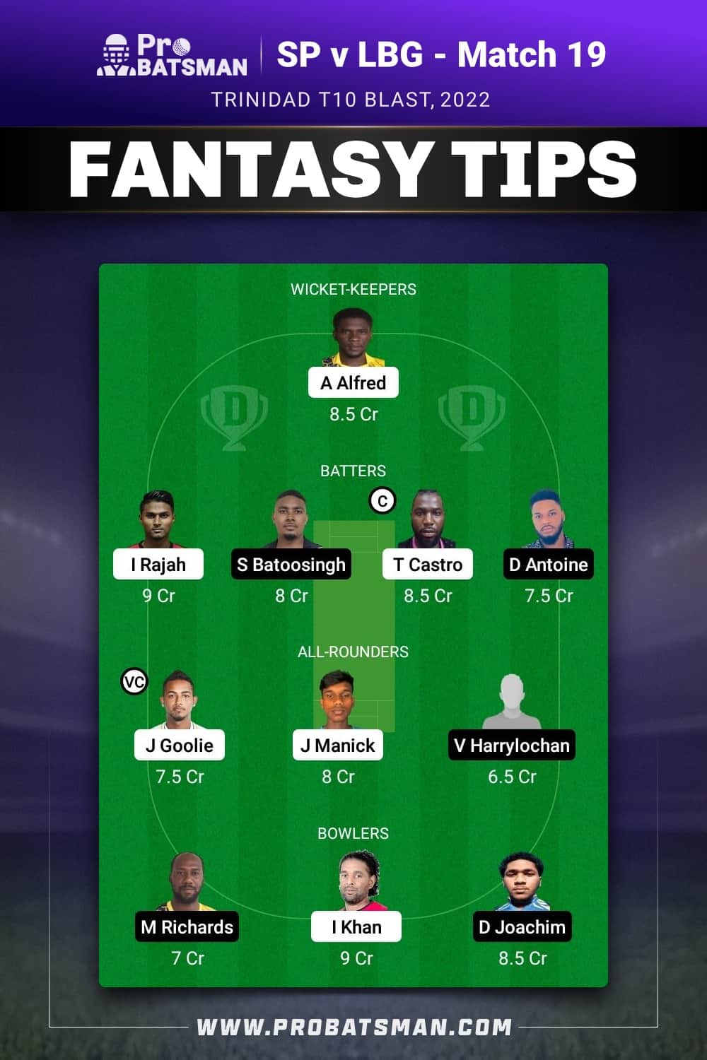 SP vs LBG Dream11 Prediction - Fantasy Team 2