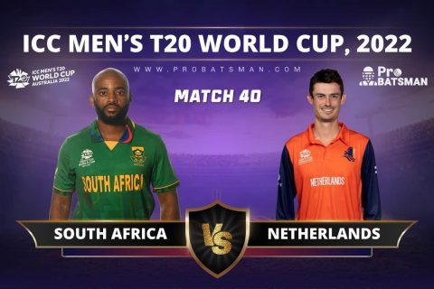 Match 40 - SA vs NED - South Africa vs Netherlands - ICC T20 World Cup, 2022