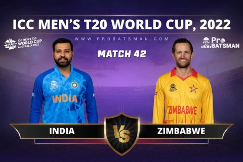 Match 42 IND vs ZIM India vs Zimbabwe ICC T20 World Cup 2022