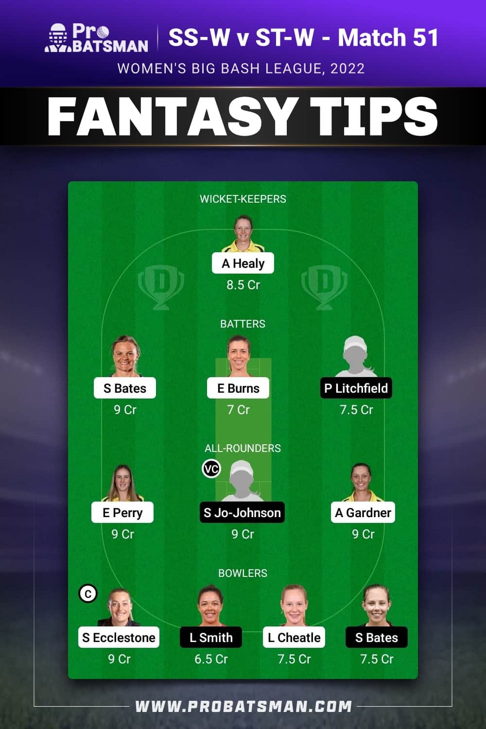 SS-W vs ST-W Dream11 Prediction - Fantasy Team 2