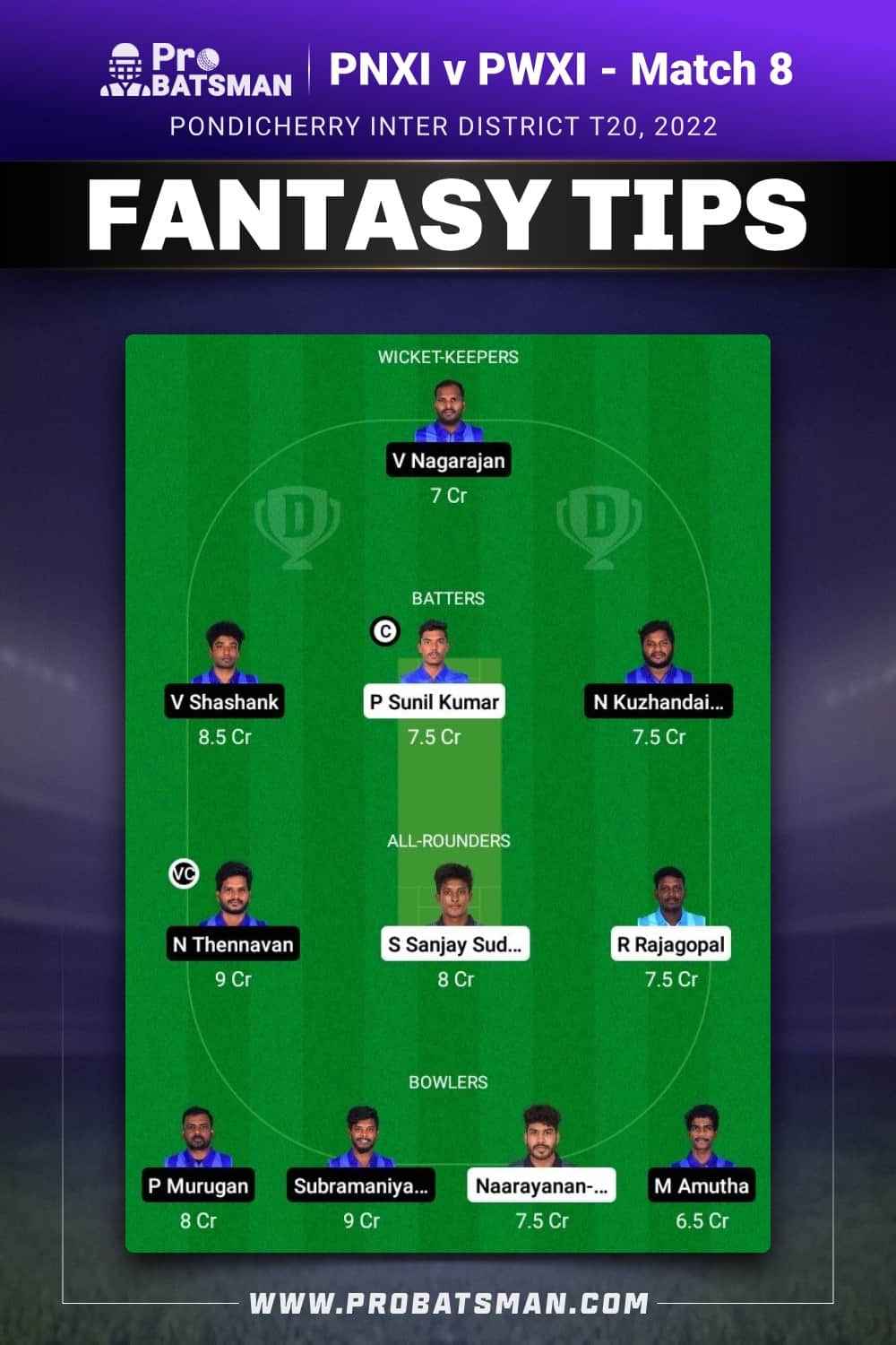 PNXI vs PWXI Dream11 Prediction - Fantasy Team 2