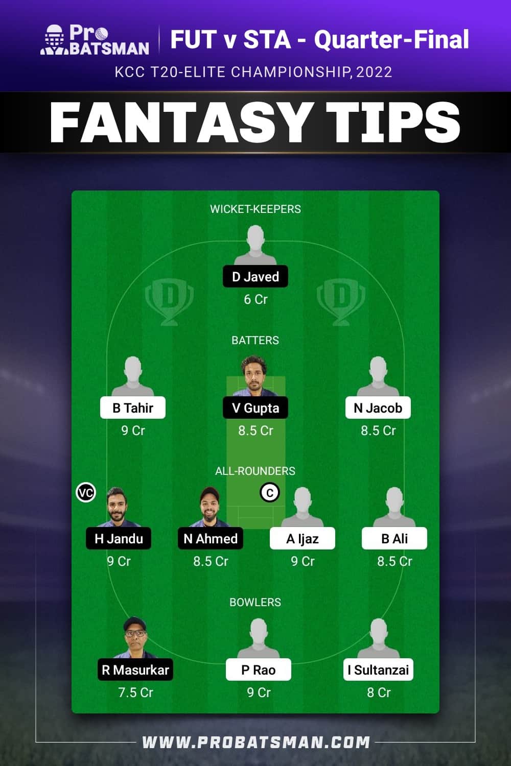 FUT vs STA Dream11 Prediction - Fantasy Team 2