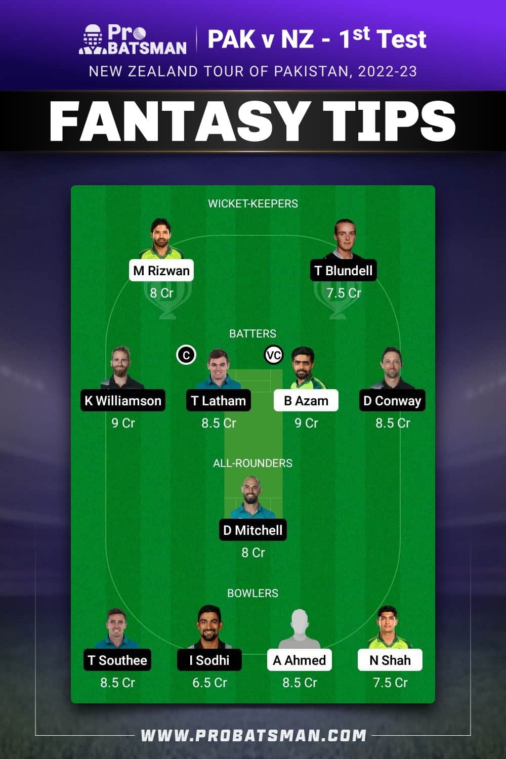 PAK vs NZ Dream11 Prediction - Fantasy Team 2