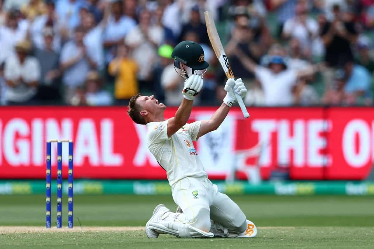 David Warner Celebrating his Double Hundred Against South Africa in his 100th Test Match