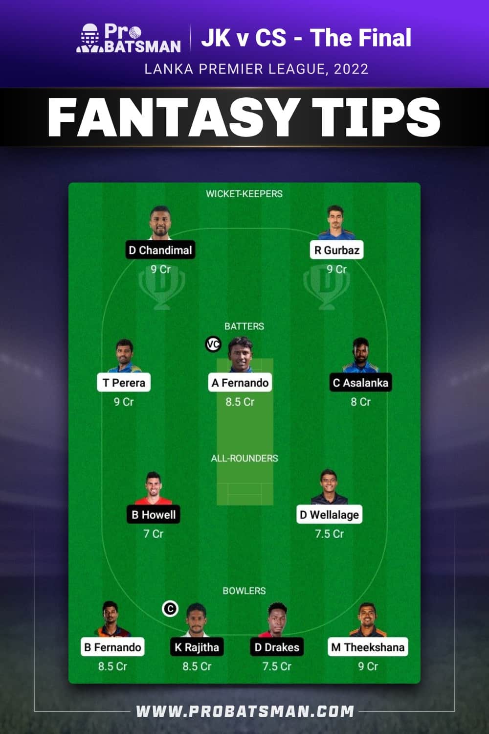 JK vs CS Dream11 Prediction - Fantasy Team 2