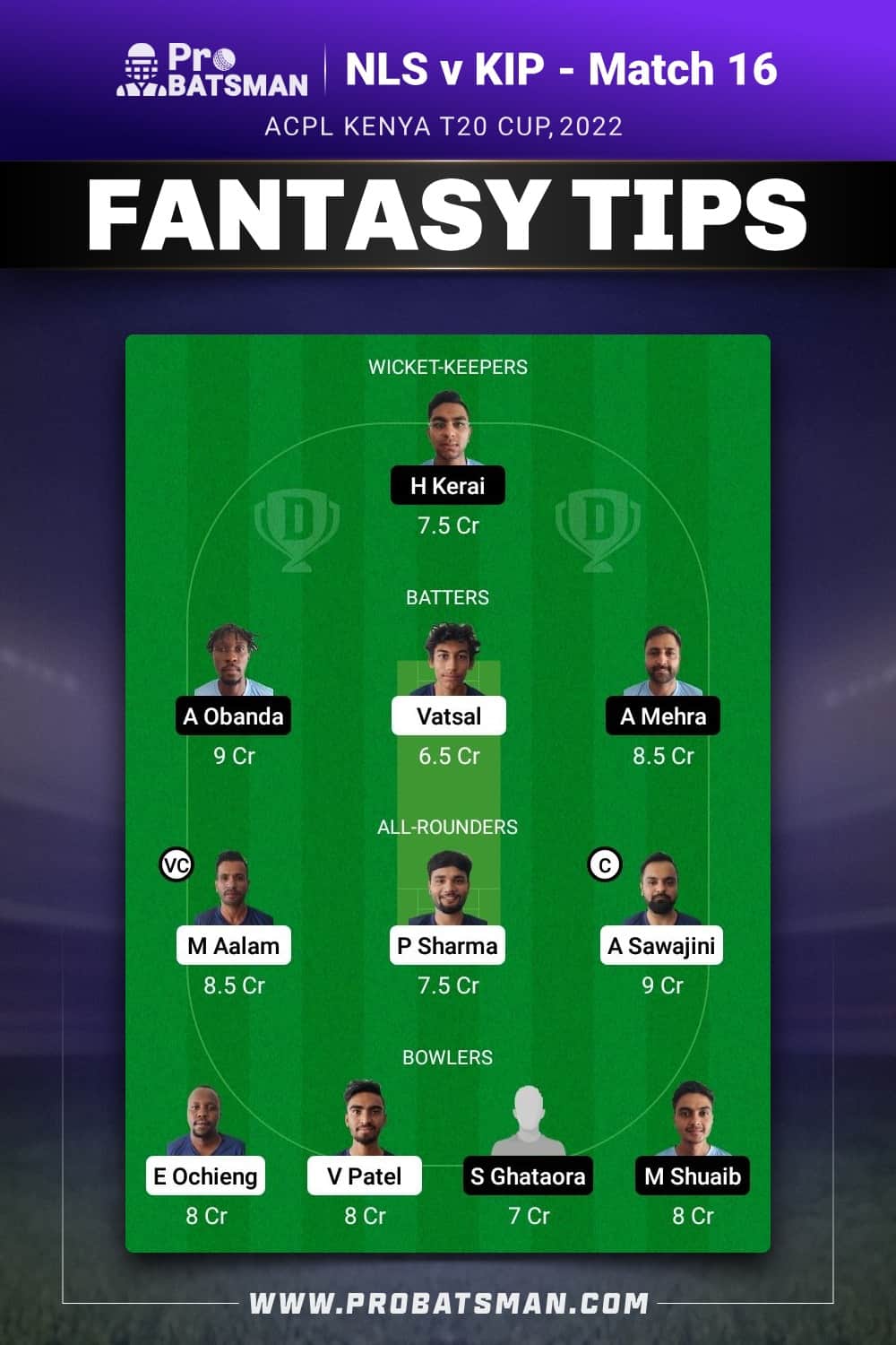 NLS vs KIP Dream11 Prediction - Fantasy Team 2